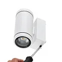 Deko-Light facade spotlight SHORELINE PRO GU10 ROUND UP&DOWN 2 flames, cylindrical, with lamp socket GU10 IP65, white