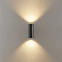 Deko-Light facade spotlight ACHERNAR UP & DOWN 2 flames, cylindrical, with lamp socket GU10 IP65, dark grey