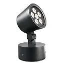 Udendørs LED Spot 16W RGBW, IP65, 24V DC, RGB + 3000K 780lm 20°, støbt aluminium, sort grå