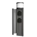 2-vejs socket tårn, IP44, 220-240V AC / 50-60Hz, støbt aluminium, med LED-belysning, 4.8W 3000K 150lm