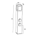 Deko-Light energy column FACADO SOCKET 65 2-fold, short, with lighting, switchable E27 IP54, dark grey 