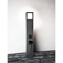 Deko-Light Energisøjle FACADO SOCKET 100 2-fold, lang, med belysning, omskiftelig E27 IP54, mørkegrå 