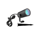 ground spike luminaire RF-SMART WIDE-SPOT RGB+TW ZigBee controllable, radio controllable IP20, anthracite dimmable