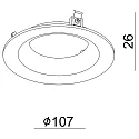 Deko-Light Reflektor Ring til serie UNI II MAX, Ø 10.7cm / H 2.6cm, hvid