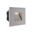 Dækning FIRKANTET / TRIN til LED Vægindbygningslampe LIGHT BASE II COB OUTDOOR, 10 x 10cm, strålevinkel 70°, sølv grå