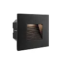Dækning FIRKANTET / TRIN til LED Vægindbygningslampe LIGHT BASE II COB OUTDOOR, 10 x 10cm, strålevinkel 70°, sort