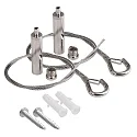 tilbehør Wireophæng TRI PROOF BASIC 2 stk., justerbar, med karabinhage, sølvgrå 300cm