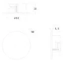 pendel adapter Ø DA 68MM / RECESSED rund, indbygget version, trafik hvid