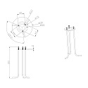 Deko-Light Betonankre FARO 25 / 60 / 100 (Ø 10CM) mekanisk, sæt med 1, lysegrå, sølv