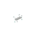 AU-01-08, flad U-Profil til 8 - 9,3 mm LED Strips, 100cm