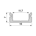 Deko-Light AU-01-10, flad U-Profil til 10 - 11,3 mm LED Strips, 100cm, anodiseret aluminium
