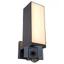 Lutec Udendørs wall luminaire CUBA med bevægelsesdetektor, med kamera, App-kontrol IP44, antracit dæmpbar