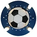 Loftlampe FUSSBALL 4-flammer E14 IP20, mørkeblå, hvid