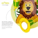 Elobra Rondell LÖWE TIERWELT, 3x E14, grøn/gul