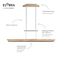 Elobra LED Pendel COLOMBIA S, 18W, 3000/4000/5000K, 1800lm, egetræ natur