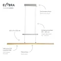 Elobra LED Pendel PANAMA, 18W, 3000/4000/5000K, 1800lm, egetræ natur