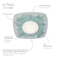 Elobra LED Loftlampe SCANDI „WALD“ LED board + 20 LED, 11W, 3000K, myntegrøn
