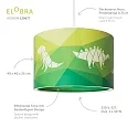 Elobra Pendel DINOS 25/40, E27, grøn