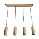 Elobra Pendel BOLIVIA 4, 4x GU10, egetræ natur, sort