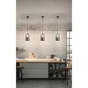 Fabas Luce Pendel SILO, E27, 1x 60W, IP20, grå gennemsigtig