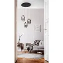 Fabas Luce Pendel INFINITY, inkl. Smartluce, E27, 3x 60W, IP20, grå gennemsigtig