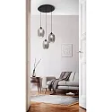 Fabas Luce Pendel INFINITY, E27, 3x 60W, IP20, grå gennemsigtig