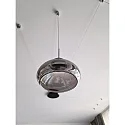 Fabas Luce LED Pendel ARABELLA, 1x 8W, 3000K, 720lm, IP20, højde 200cm maks., grå gennemsigtig