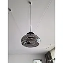 Fabas Luce LED Pendel ARABELLA, 1x 8W, 3000K, 720lm, IP20, højde 200cm maks., grå gennemsigtig