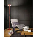 Fabas Luce Standerlampe FIZZ CCT Switch, direkte / indirekte, med touch-dæmper IP20, rød dæmpbar