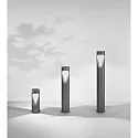 Fabas Luce Pælelampe TEO 80 IP65, metallic, sort