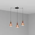 Faro pendant luminaire RETRO 3 flames E14 IP20, copper, mat 