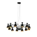 Pendel RETRO 12-flammer E14 IP20, kobber, sort mat 