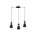 Pendel RETRO 3-flammer E14 IP20, kobber, sort mat 