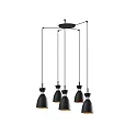 Pendel RETRO 5-flammer E14 IP20, kobber, sort mat 