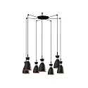 Pendel RETRO 7-flammer E14 IP20, kobber, sort mat 