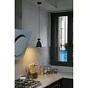 Pendel RETRO E14 IP20, kobber, sort mat 