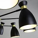 Faro pendant luminaire RETRO 12 flames E14 IP20, gold, satined, black matt 