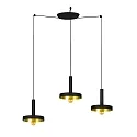 Pendel WHIZZ 3-flammer E27 IP20, guld, sort 