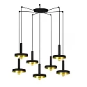 Pendel WHIZZ 7-flammer E27 IP20, guld, sort 