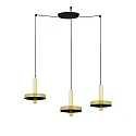 Pendel WHIZZ 3-flammer E27 IP20, guld, sort 