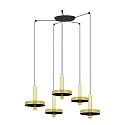 Pendel WHIZZ 5-flammer E27 IP20, guld, sort 