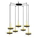 Pendel WHIZZ 7-flammer E27 IP20, guld, sort 
