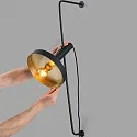 wall luminaire WHIZZ E27 IP20, gold, black matt 
