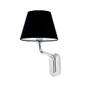 Væglampe ETERNA E27 IP20, chrom, sort 