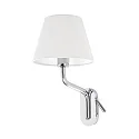 wall luminaire ETERNA E27 IP20, chrome, white 