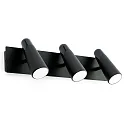 wall luminaire LAO 3 flames LED IP20, black matt 