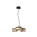 Pendel LOOP 3-flammer LED IP20, sort mat, asketræ 