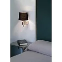 Væglampe ROOM E27 IP20, nikkel satin, sort 