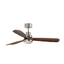 Loftsventilator LANTAU XL med fjernbetjening IP20, nikkel mat, valnød