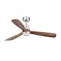 Ceiling fan LANTAU L with remote control IP20, nickel matt, walnut